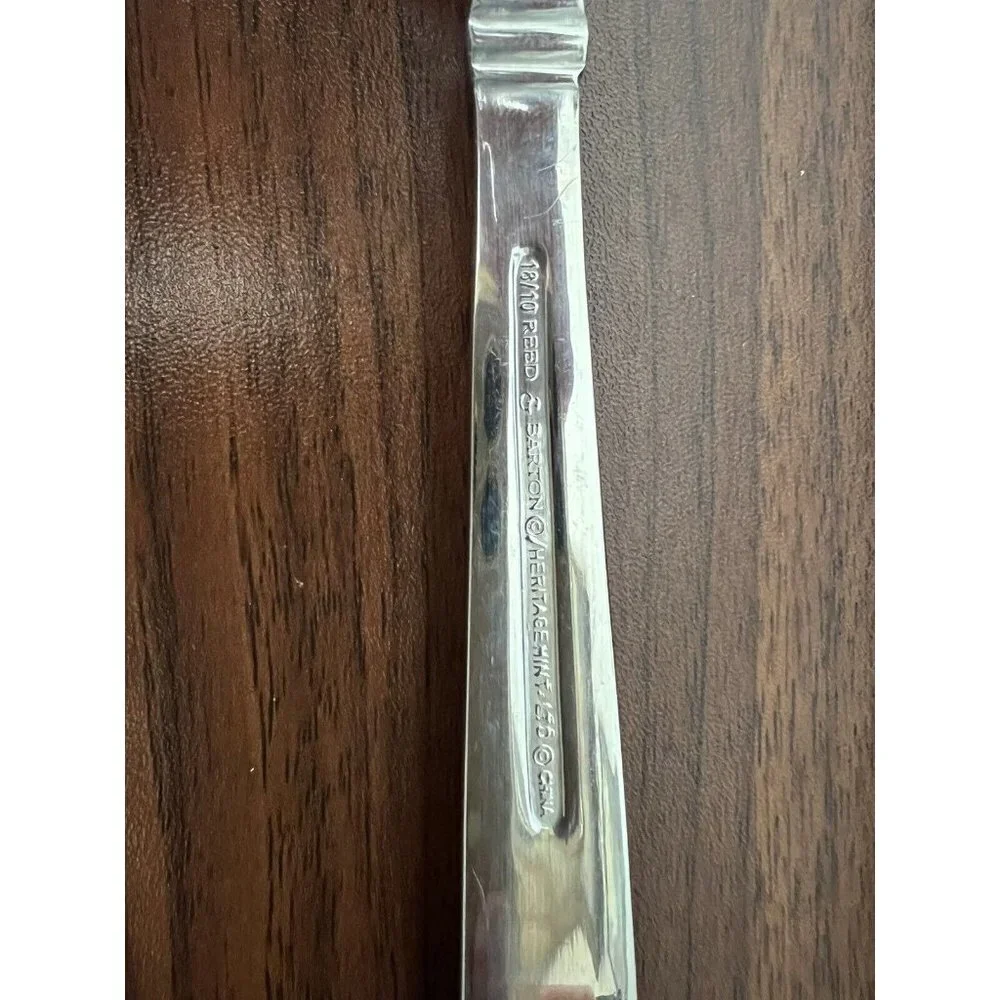 Reed & Barton 2 Piece Serving Spoon Heritage Mint English Stainless 18/10